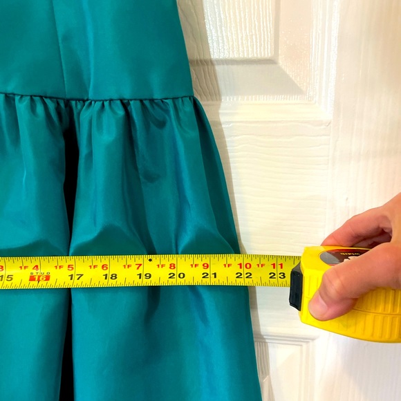 1980s ILGWU forest green bridesmaid prom evening gown vintage ball gown puff fun - Picture 14 of 15